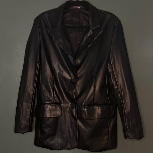 Black Leather Coat - Picture 2 of 2